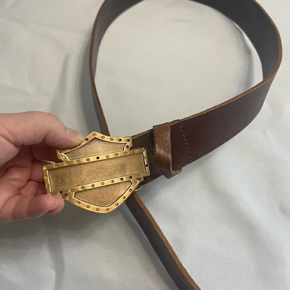 Harley Davidson Brown Embossed Belt Size 28